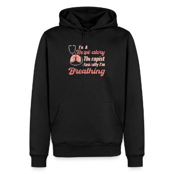 Ich Bin Ein Atemtherapeut, Im Grunde Bin Ich - Männer Premium Bio Hoodie - Schwarz - Vorne - Nico (187cm)