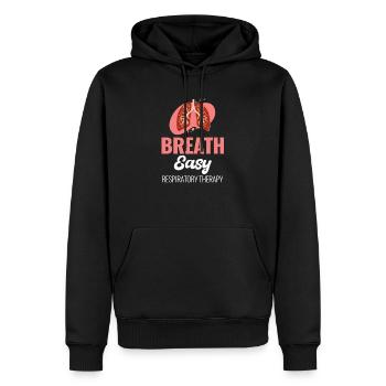 Breath Easy Atemtherapeut Asthma Pneumologie - Männer Premium Bio Hoodie - Schwarz - Vorne - Nico (187cm)