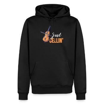 Just Cellin' Funny Cellist Music Orchestra - Men’s Premium Organic Hoodie - black - Front - Nico (187cm)