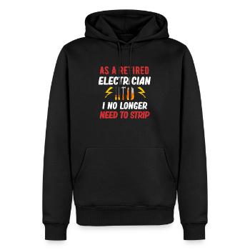 En tant qu’électricien à la retraite, je dois - Sweat à capuche Premium bio Homme - noir - Devant - Nico (187cm)