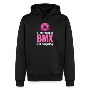 Si je ne peux pas apporter mon bmx, j’irai - Sweat à capuche Premium bio Homme - noir - Devant - Nico (187cm)