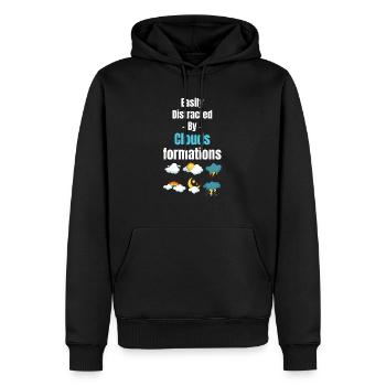 Leicht Abgelenkt Von Wolkenformationen Lustiger - Männer Premium Bio Hoodie - Schwarz - Vorne - Nico (187cm)