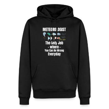 Meteorologe: Der Einzige Job, Bei Dem Man Sich - Männer Premium Bio Hoodie - Schwarz - Vorne - Nico (187cm)