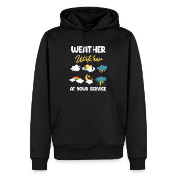 Wetterbeobachter Zu Ihren Diensten Lustiger - Männer Premium Bio Hoodie - Schwarz - Vorne - Nico (187cm)