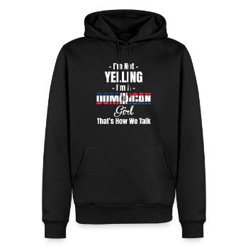 Je ne crie pas, je suis dominicain - Sweat à capuche Premium bio Homme - noir - Devant - Nico (187cm)