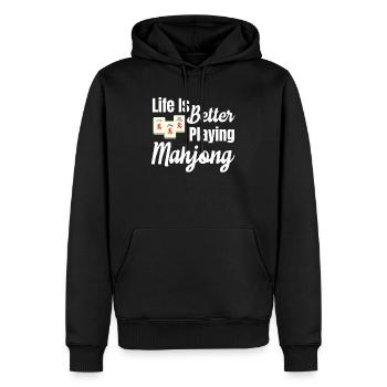 Das Leben Ist Besser Beim Spielen Von - Männer Premium Bio Hoodie - Schwarz - Vorne - Nico (187cm)