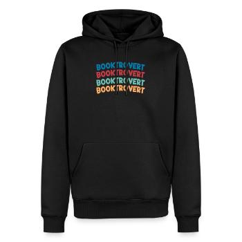 Bookverted Book Lover Bookworm - Sweat à capuche Premium bio Homme - noir - Devant - Nico (187cm)