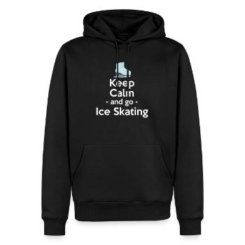 Bleib Ruhig Und Geh Schlittschuhlaufen - Männer Premium Bio Hoodie - Schwarz - Vorne - Nico (187cm)