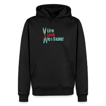 Lebe Die Liebe Zum Schlittschuhlaufen! - Männer Premium Bio Hoodie - Schwarz - Vorne - Nico (187cm)