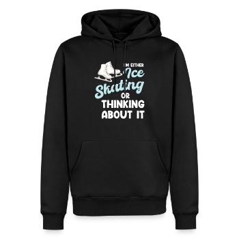 Entweder Laufe Ich Schlittschuh Oder Ich Denke - Männer Premium Bio Hoodie - Schwarz - Vorne - Nico (187cm)
