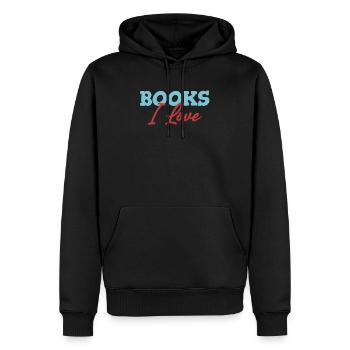 Livres que j’aime, rat de bibliothèque, rat de bibliothèque, - Sweat à capuche Premium bio Homme - noir - Devant - Nico (187cm)