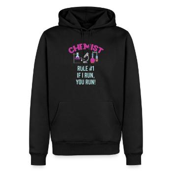 Apothecary rule #1 When I run, you run! - Men’s Premium Organic Hoodie - black - Front - Nico (187cm)