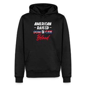 Amerikanisch Aufgezogen Dominikanisches Blut - Männer Premium Bio Hoodie - Schwarz - Vorne - Nico (187cm)