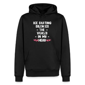 Eislaufen Bringt Die Stimmen In Meinem Kopf Zum - Männer Premium Bio Hoodie - Schwarz - Vorne - Nico (187cm)