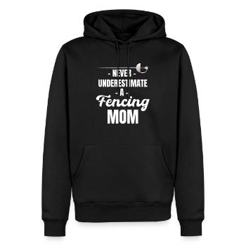 Ne sous-estimez jamais une mère d’escrime - Sweat à capuche Premium bio Homme - noir - Devant - Nico (187cm)