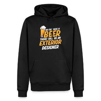 Là où il y a de la bière, il y a aussi un designer extérieur - Sweat à capuche Premium bio Homme - noir - Devant - Nico (187cm)