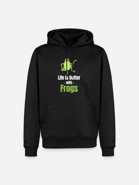 Life is better with frogs, - Men’s Premium Organic Hoodie - black