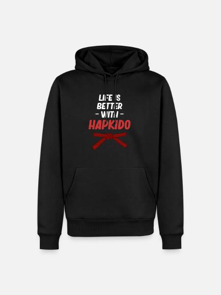 Das Leben Ist Besser Mit Hapkido Boxen Jiujitsu - Männer Premium Bio Hoodie - Schwarz