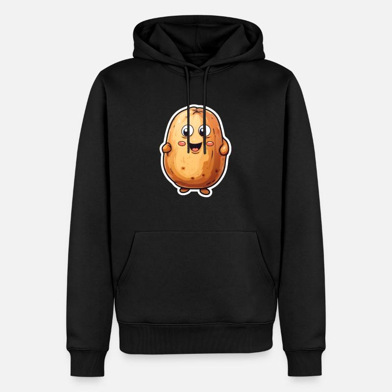 Pomme de terre Kawaii - Sweat à capuche Premium bio Homme - noir