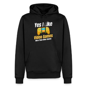 Ja, Ich Mag Videospiele Mehr Als Andere - Männer Premium Bio Hoodie - Schwarz - Vorne - Nico (187cm)