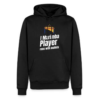 I Joueur de Marimba courant avec des maillets Orchestre - Sweat à capuche Premium bio Homme - noir - Devant - Nico (187cm)