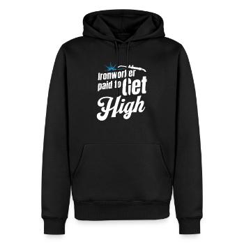 Des ferronniers payés pour embaucher des artisans de haut niveau - Sweat à capuche Premium bio Homme - noir - Devant - Nico (187cm)