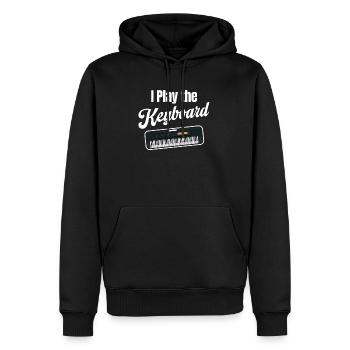 Je joue la valse au clavier, claviériste, - Sweat à capuche Premium bio Homme - noir - Devant - Nico (187cm)