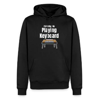 Ich Würde Lieber Keyboard Spielen Keyboarder - Männer Premium Bio Hoodie - Schwarz - Vorne - Nico (187cm)