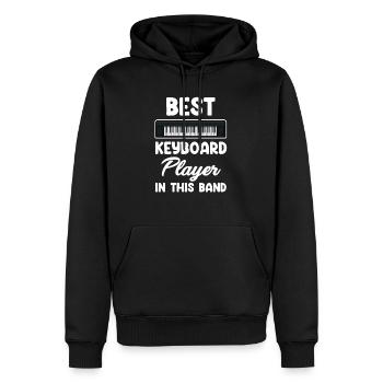 Meilleur claviériste de ce groupe - Sweat à capuche Premium bio Homme - noir - Devant - Nico (187cm)
