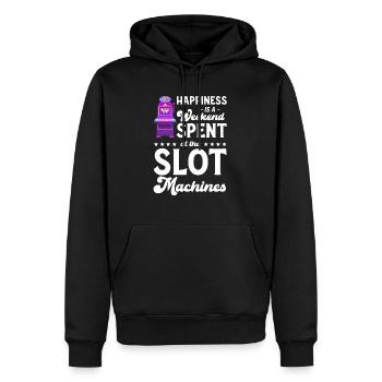 Glück Ist Ein Wochenende, Das Am - Männer Premium Bio Hoodie - Schwarz - Vorne - Nico (187cm)