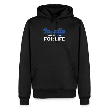 L’insuline pour la vie Diabète sucré - Sweat à capuche Premium bio Homme - noir - Devant - Nico (187cm)