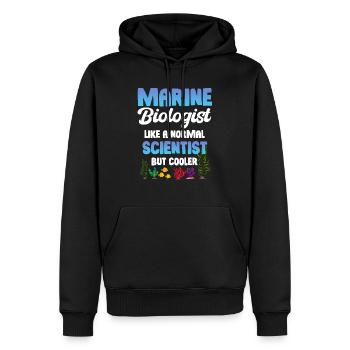 Marine biologist like a normal scientist, - Men’s Premium Organic Hoodie - black - Front - Nico (187cm)
