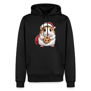 Hamster Design , Süßer Hamster , Keks , Weihnacht - Männer Premium Bio Hoodie - Schwarz - Vorne - Nico (187cm)
