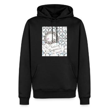 Confusion 37 - Men’s Premium Organic Hoodie - black - Front - Nico (187cm)