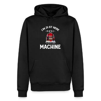 Ich Bin Nur Wegen Des Automatenspielautomaten - Männer Premium Bio Hoodie - Schwarz - Vorne - Nico (187cm)