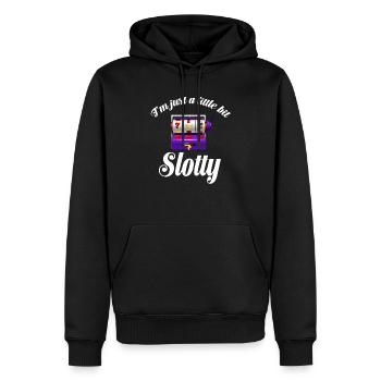 Ich Bin Nur Ein Bisschen Fauler - Männer Premium Bio Hoodie - Schwarz - Vorne - Nico (187cm)