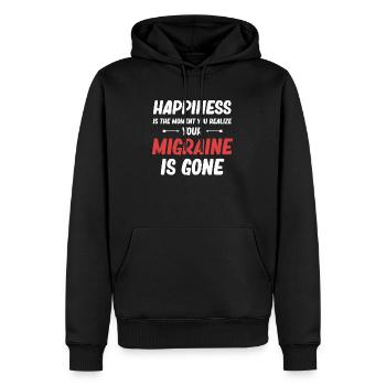 Le bonheur, c’est le moment où l’on se rend compte que - Sweat à capuche Premium bio Homme - noir - Devant - Nico (187cm)