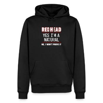 Readhead Ja, Ich Bin Ein Naturtalent. Nein, Ich - Männer Premium Bio Hoodie - Schwarz - Vorne - Nico (187cm)