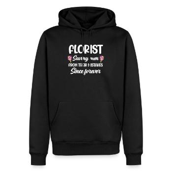 Les fleuristes sauvent des hommes de leur vie depuis des lustres. - Sweat à capuche Premium bio Homme - noir - Devant - Nico (187cm)