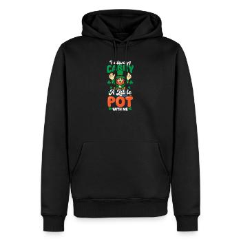 Drôle de la Saint-Patrick toujours porter petit pot - Sweat à capuche Premium bio Homme - noir - Devant - Nico (187cm)