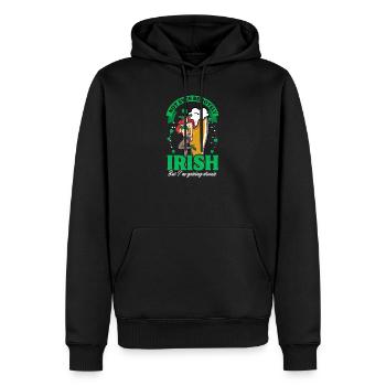 Drôle de Saint-Patrick, même pas irlandais - Sweat à capuche Premium bio Homme - noir - Devant - Nico (187cm)