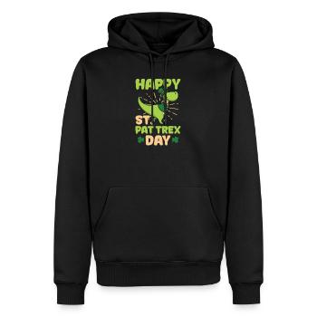 Drôle de Saint-Patrick Joyeux jour de la Saint-Pat T-Rex - Sweat à capuche Premium bio Homme - noir - Devant - Nico (187cm)