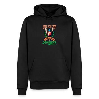 Cricket-Spieler Cricket ist die Antwort - Männer Premium Bio Hoodie - Schwarz - Vorne - Nico (187cm)