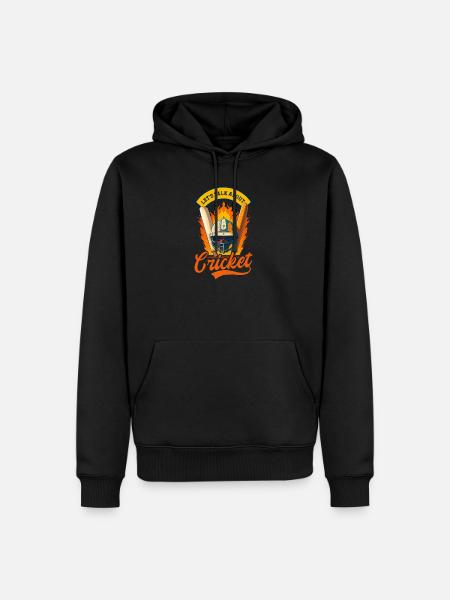 Cricket Player Talk About Cricket - Men’s Premium Organic Hoodie - black