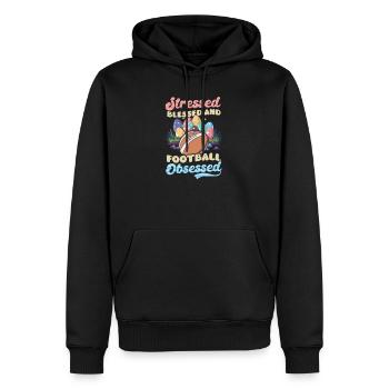 Fußball Ostern im Zeichen - Männer Premium Bio Hoodie - Schwarz - Vorne - Nico (187cm)