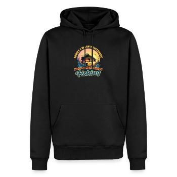 Fisher Fisherman hörte nicht zu und dachte darüber nach - Männer Premium Bio Hoodie - Schwarz - Vorne - Nico (187cm)