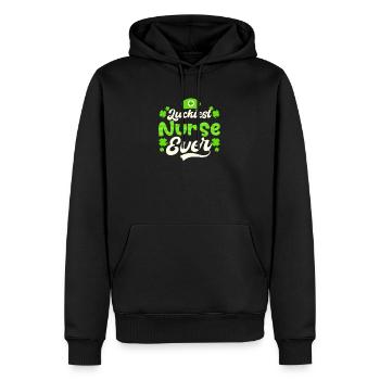 Infirmière de la Saint-Patrick L’infirmière la plus chanceuse de tous les temps - Sweat à capuche Premium bio Homme - noir - Devant - Nico (187cm)