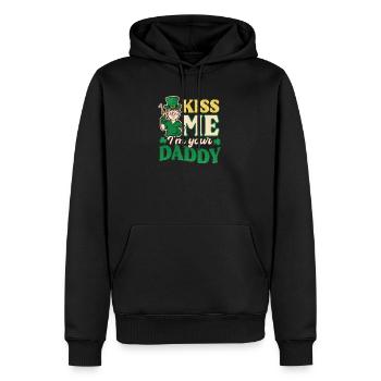 St Patricks Day infirmière m’embrasse, je suis papa - Sweat à capuche Premium bio Homme - noir - Devant - Nico (187cm)