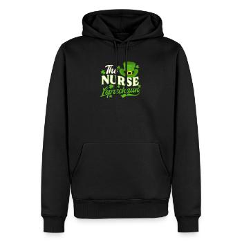 St Patricks Day infirmière l’infirmière lutin - Sweat à capuche Premium bio Homme - noir - Devant - Nico (187cm)