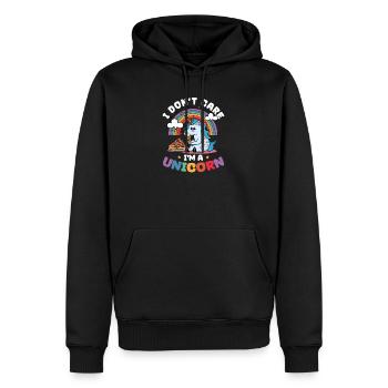 Licorne Soins Je suis une licorne - Sweat à capuche Premium bio Homme - noir - Devant - Nico (187cm)